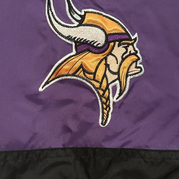 Vintage Reversible 90s Minnesota Vikings Jacket Nylon Fleece NFL Embroidered - Picture 13 of 16